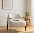 Handcrafted Cream Accent Armchair